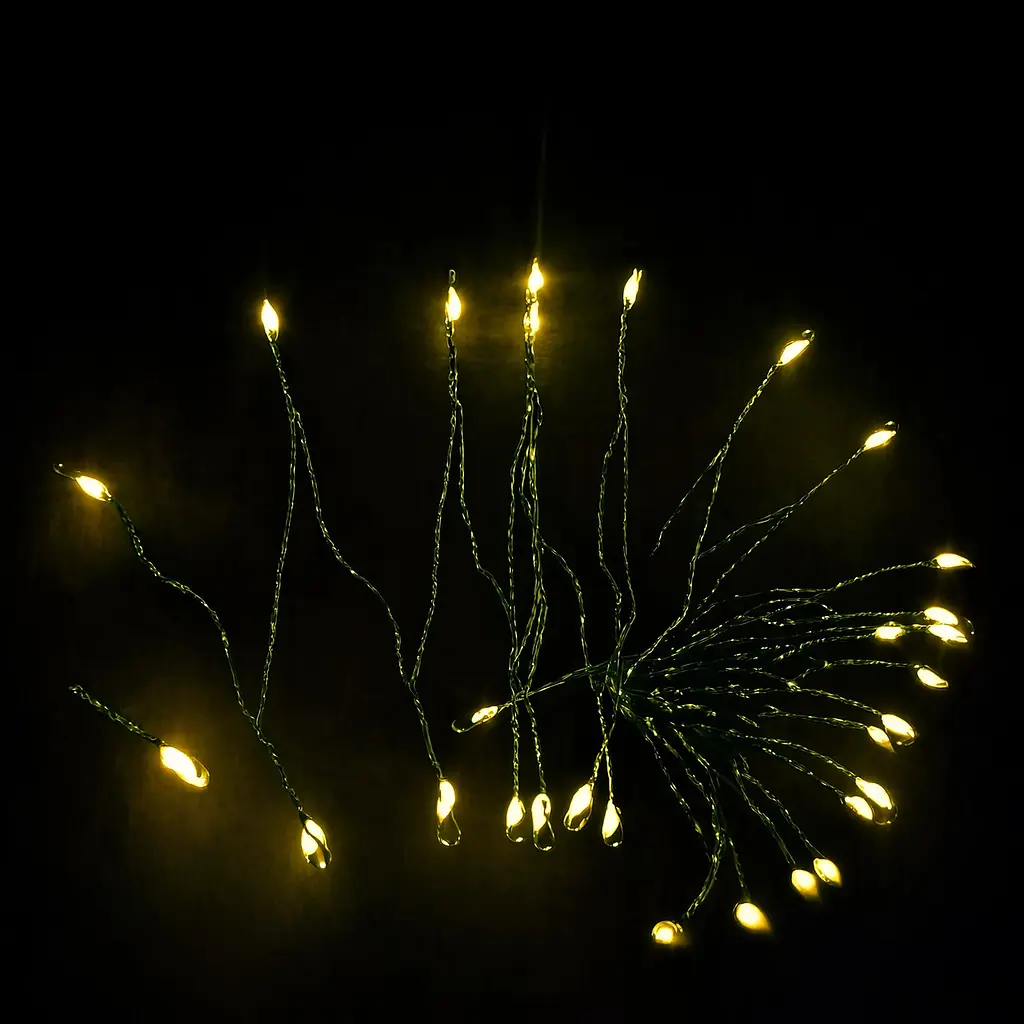 Гірлянда Кінський хвіст Мішура 1200 LED 20 ниток 2 м зелена, жовтий GarlandoPro D1200L2MGY - фото 7
