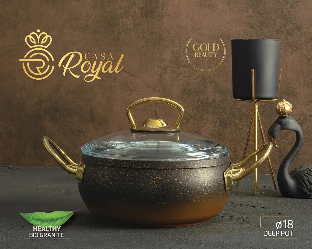 Набір посуду Casa Royal G-UKR 20200 "Bio Granit" Black 7 предметів - фото 9