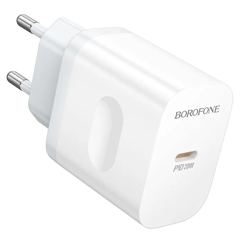 Сетевое зарядное устройство для Borofone BA99A Breeze single port PD20W charger белый - фото 3