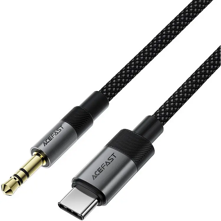 Перехідник USB-C 3.5 mm (F) 15cm audio converter J11 Acefast чорний - фото 2