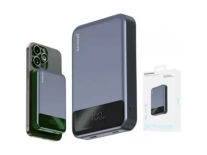 Зовнішній акумулятор (павербанк) Proove Hoodman Magnetic 10000mAh 20W Gray - фото 4