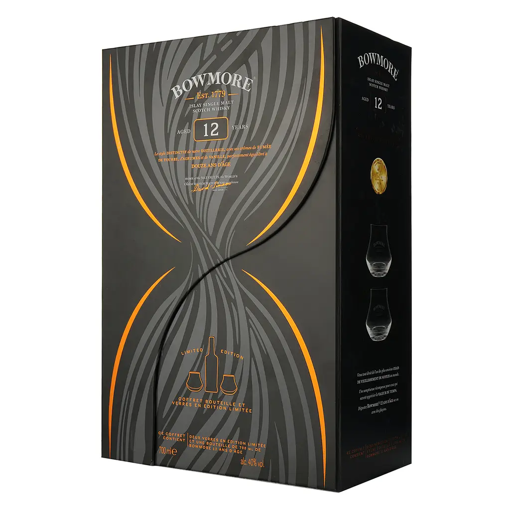 Виски Bowmore 12 yo Islay Single Malt Scotch Whisky 40% 0.7 л + 2 стакана - фото 7