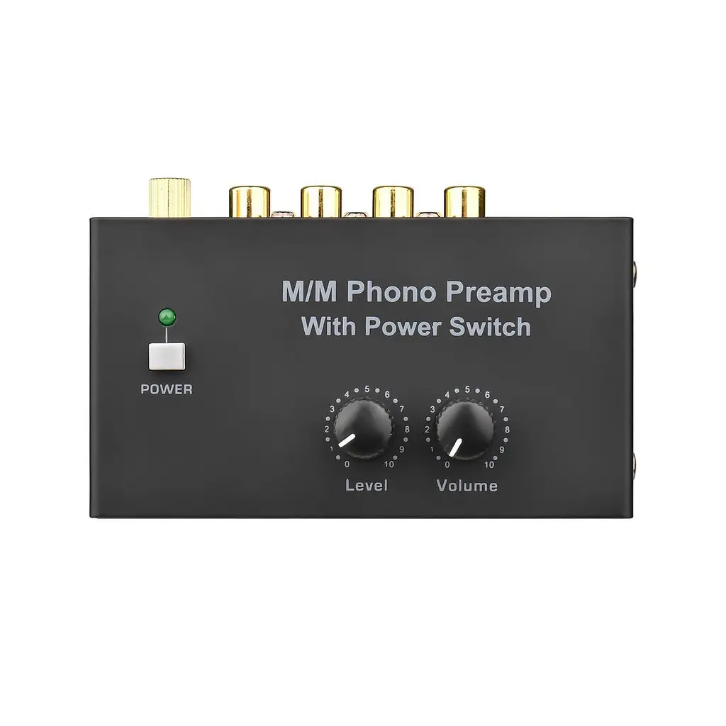M/M Phono Preamp з перемикачем живлення Ультракомпактний попередній підсилювач з регулятором рівня та гучності вхід RCA - фото 2