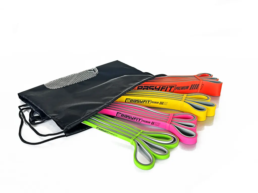 Комплект двухслойных резинок для подтягиваний Premium 2-45 кг (4 шт) EasyFit fit0024862 - фото 2