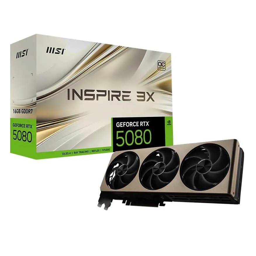 Відеокарта MSI RTX 5080 16G INSPIRE 3X OC (RTX 5080 16G INSPIRE 3X OC) (GDDR7, 256 bit, PCI-E v5.0 x16) - фото 7