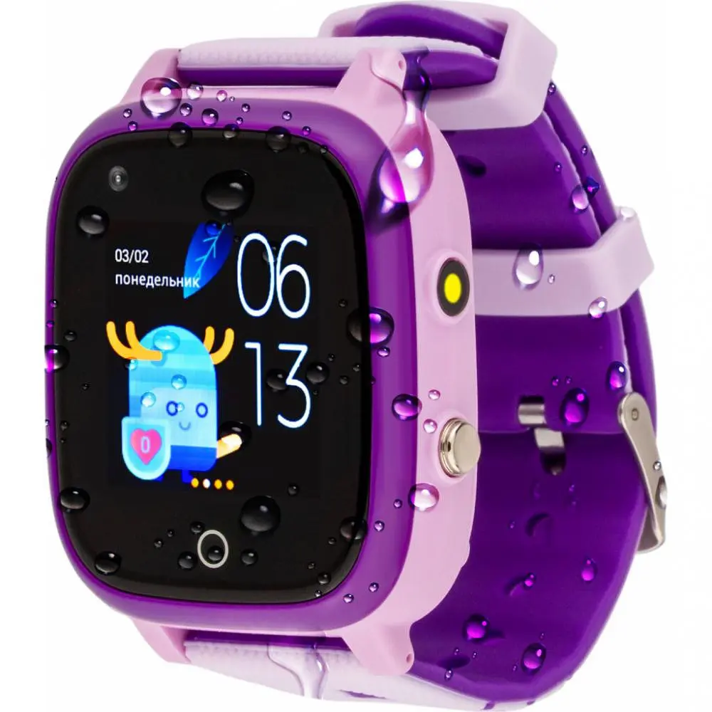 Детские умные часы Amigo GO005 4G WIFI Thermometer Purple - фото 4