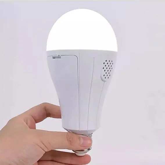 Світлодіодна LED-лампа акумуляторна (знімні 2 × 18650), автономна аварійна, 3 режими яскравості, 15 W, лампочка, цоколь E27 UKC 8442–1, комплект 3 шт - фото 2