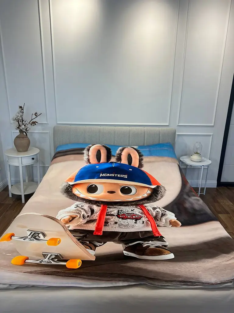 Плед 3D Лабубу №8 160×200 см м’який плюшевий подарунковий - фото 2
