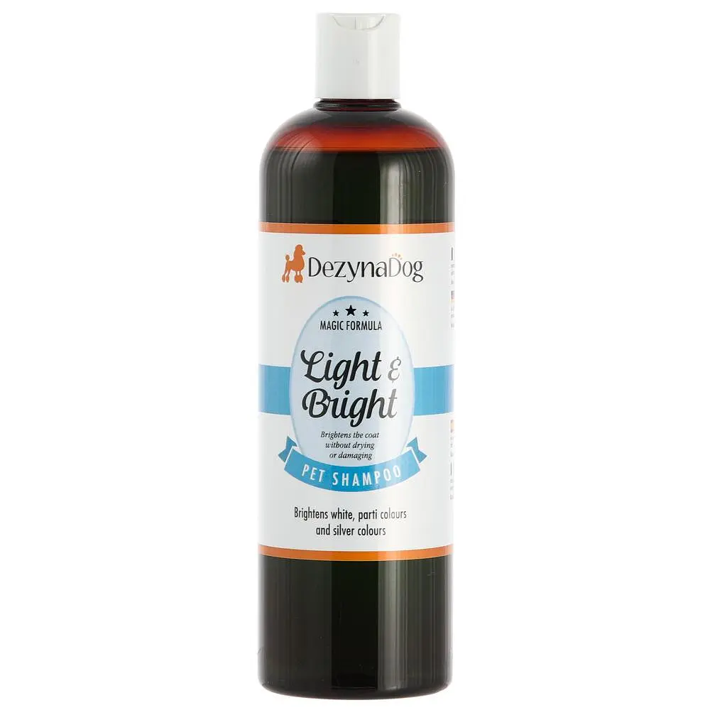 Шампунь Dezynadog Light Bright для посилення кольору білих срібних та кольорових порід собак додає блиск та посилює колір 500мл арт. 125009
