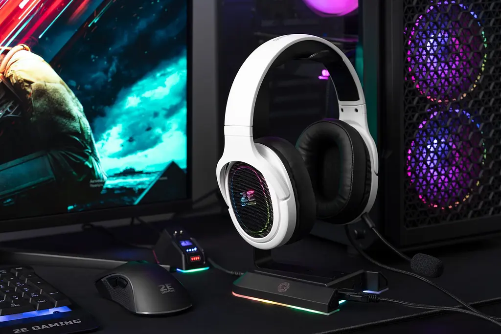 Ігрова гарнітура з мікрофоном 2E Gaming HG330 White 7.1, USB-A, RGB, 2 м - фото 3