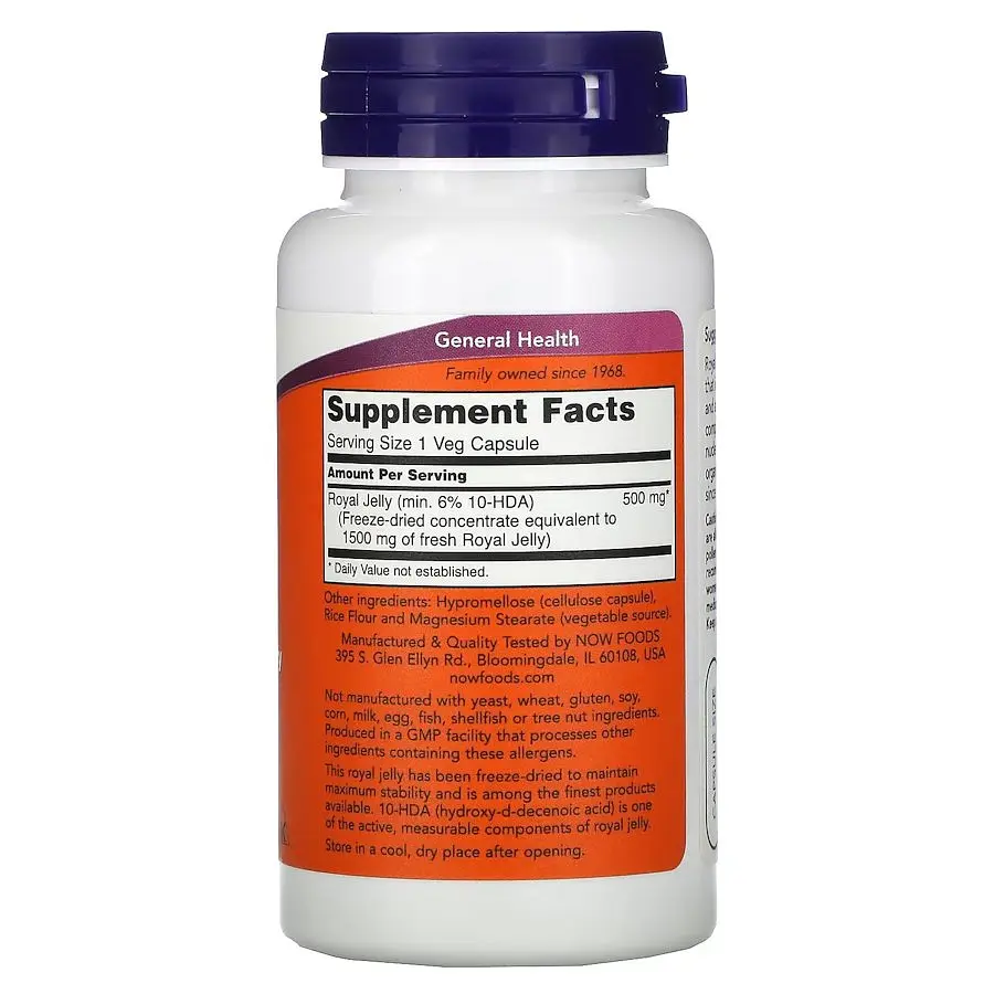 Натуральна добавка NOW Royal Jelly 1500 mg, 60 вегакапсул - фото 2