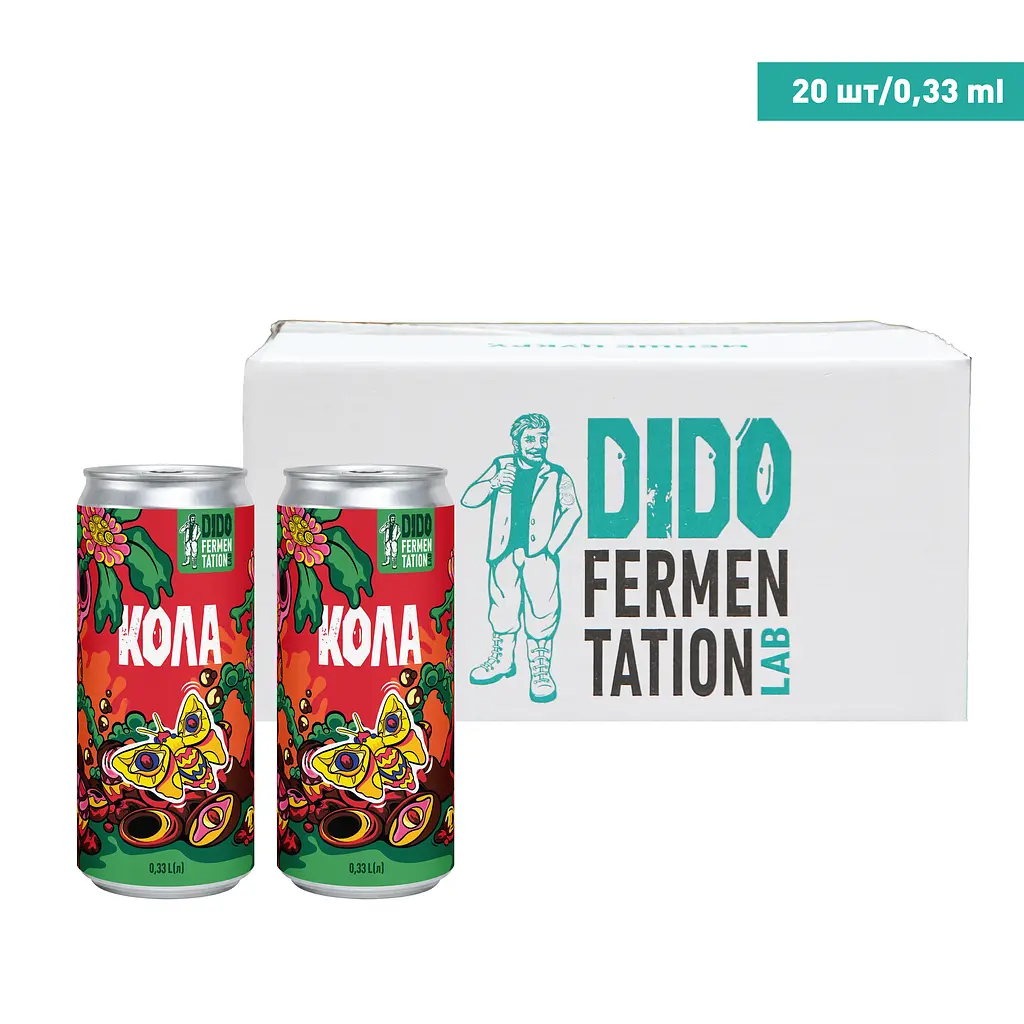 Упаковка безалкогольного напою Крафтова Кола DIDO, 330 мл х 20 шт.