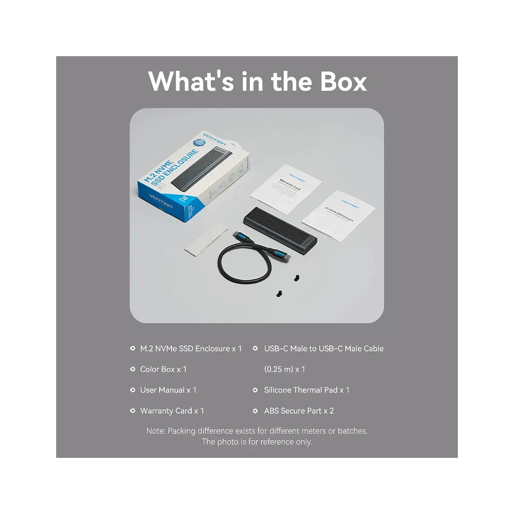 Кишеня зовнішня Vention SSD M.2 (NVME) M-key USB Type-C 3.2 10Gbps Heat Sink Aluminum (KPKH0) - фото 12