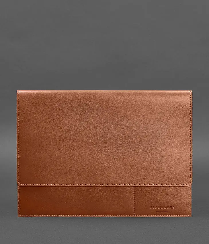 Кожаная папка для документов А4 (на магнитах) светло-коричневая - фото 2