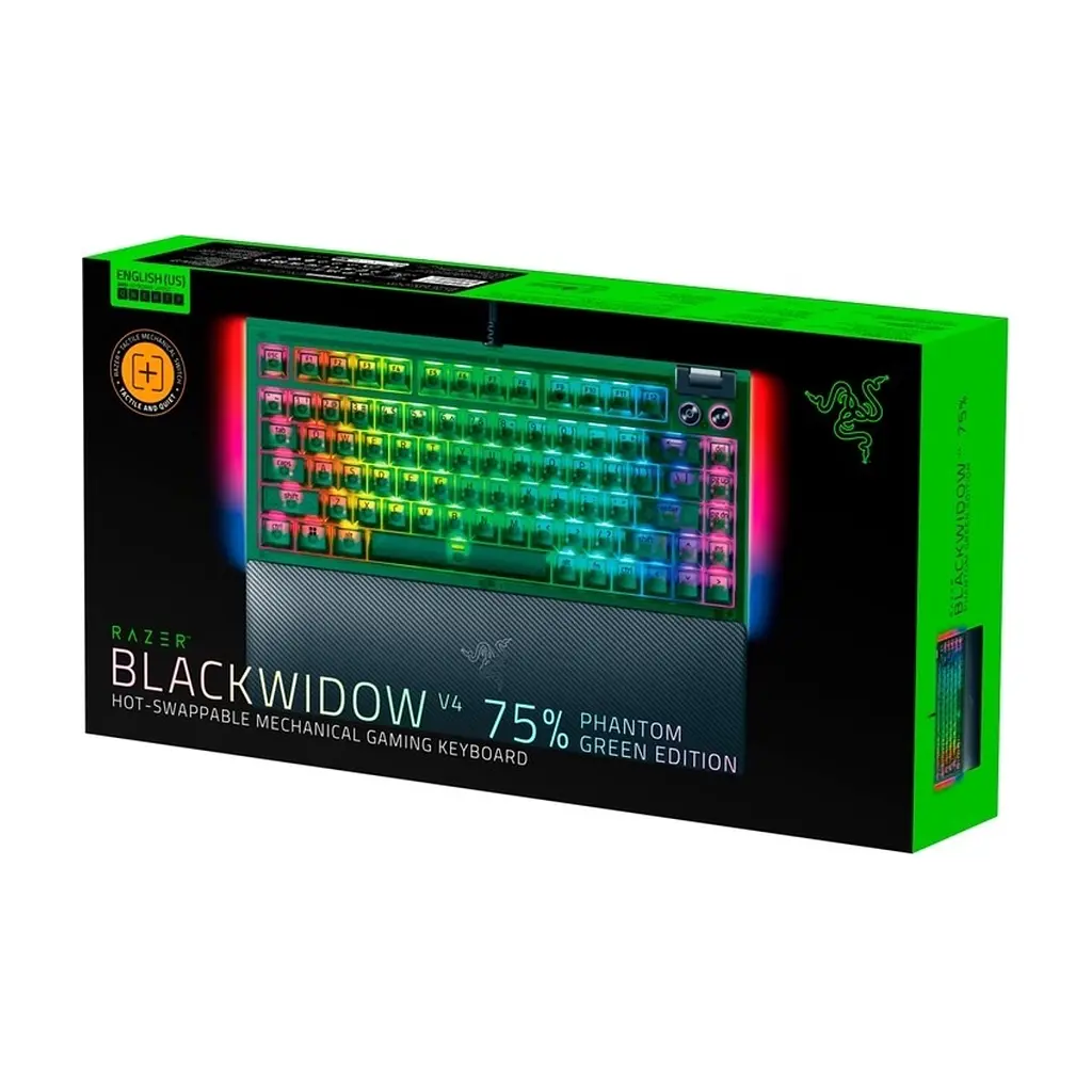 Клавіатура Razer BlackWidow V4 75% USB UA Phantom Green (RZ03-05003300-R3M1) - фото 7