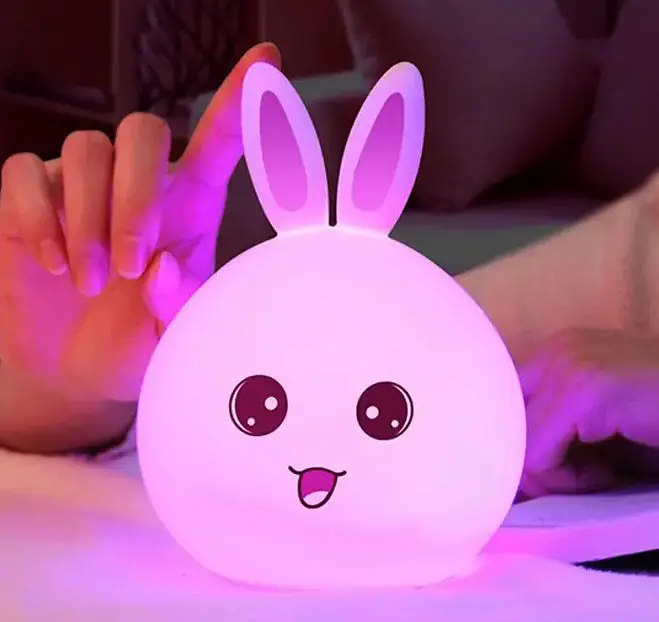 Детский силиконовый ночник Заяц Rabbit Silicone Lamp LY-271 аккумуляторный светильник игрушка для сна - фото 3