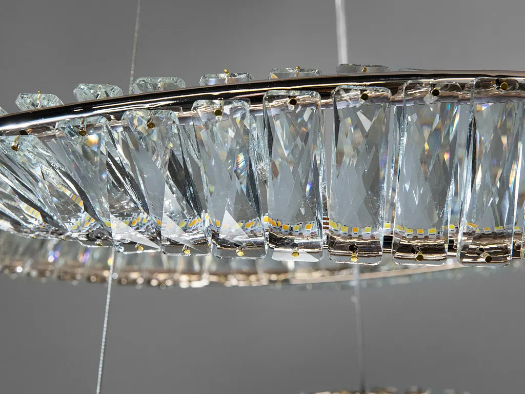 Підвісний світильник LED Diasha 548/600+400G 110Вт, 6050лм, золото, для вітальні та кухні - фото 6