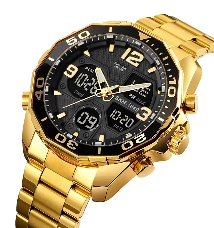 Наручний годинник чоловічий Skmei 1649 Gold, 1649GD (18424) - фото 2