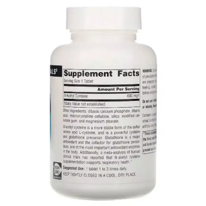 Амінокислота Source Naturals NAC (N-Ацетил-L-Цистеїн), 600 мг, N-Acetyl Cysteine, 30 таблеток (SN0849) - фото 2