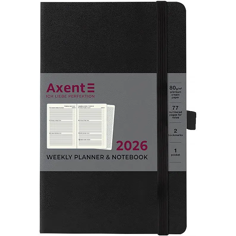 Щотижневик Axent 2026 Partner Strong 125 x 195 мм чорний (8505-26-01-A) - фото 2