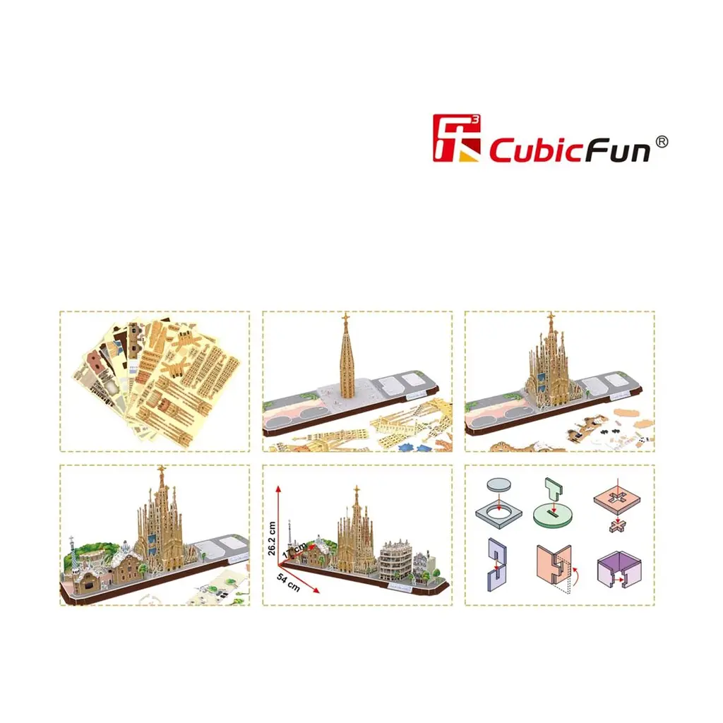 Пазл Cubic Fun Тривимірна головоломка-конструктор City Line Barcelona (MC256h) - фото 3
