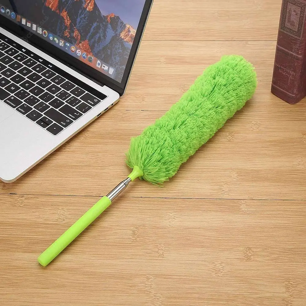 Метелка для пыли Microfibre Duster телескопическая 33–80 см, салатовая - фото 3