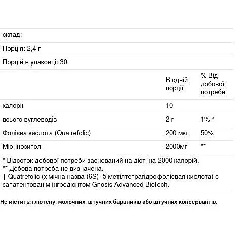Міо-фолат для фертильності Fairhaven Health Myo-Folate 30 пакетів по 2.4 г - фото 4