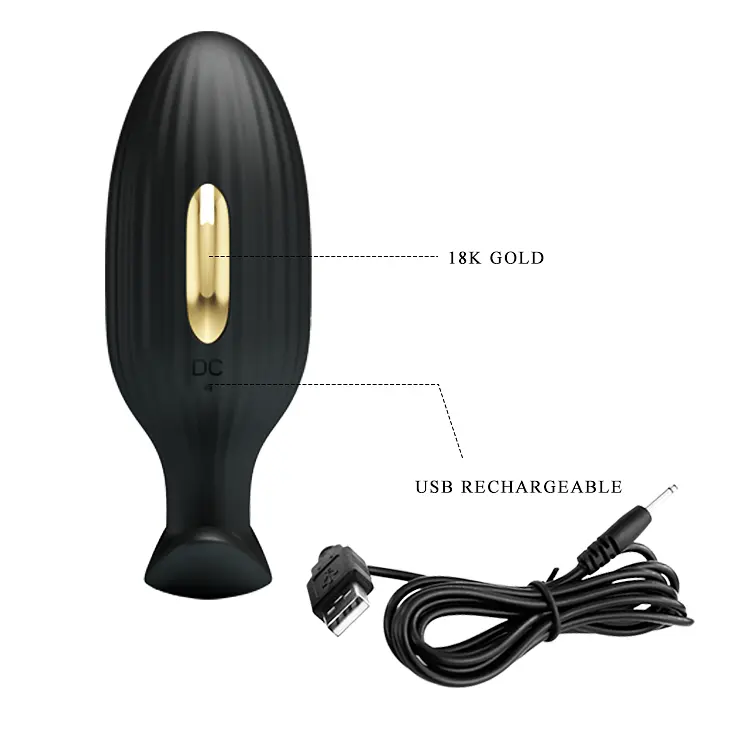 Смарт анальна пробка з вібрацією та електростимуляцією LyBaile Pretty Love Jefferson Electric Shock Stimulator, 9.2х3.4 см - фото 7