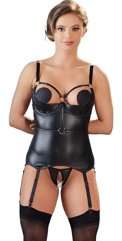 Комплект Cottelli Collection Bondage Cami Suspender L чорний - фото 3