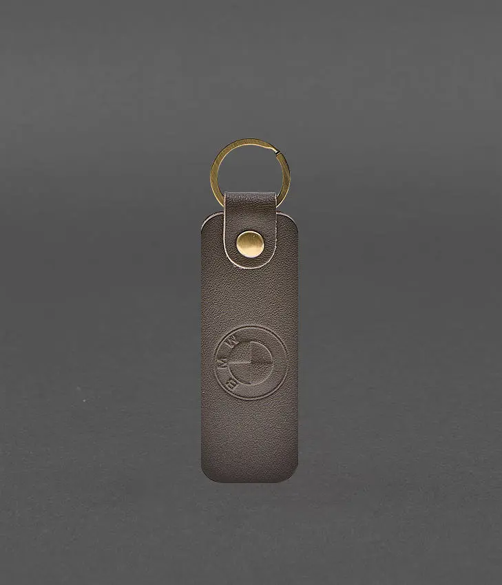 Кожаный брелок для Авто BMW темно-коричневый краст - фото 2