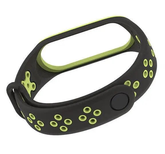Силиконовый ремешок Primo Perfor Sport для фитнес-браслета Xiaomi Mi Band 3 Black Green - фото 4