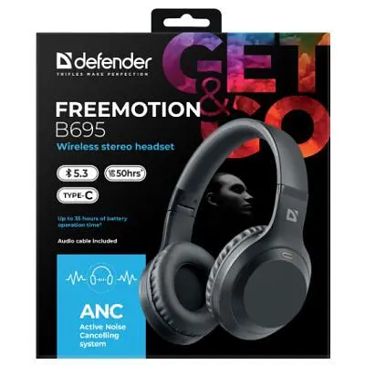 Наушники Defender FreeMotion B695 Bluetooth ANC Black (63695) - фото 7