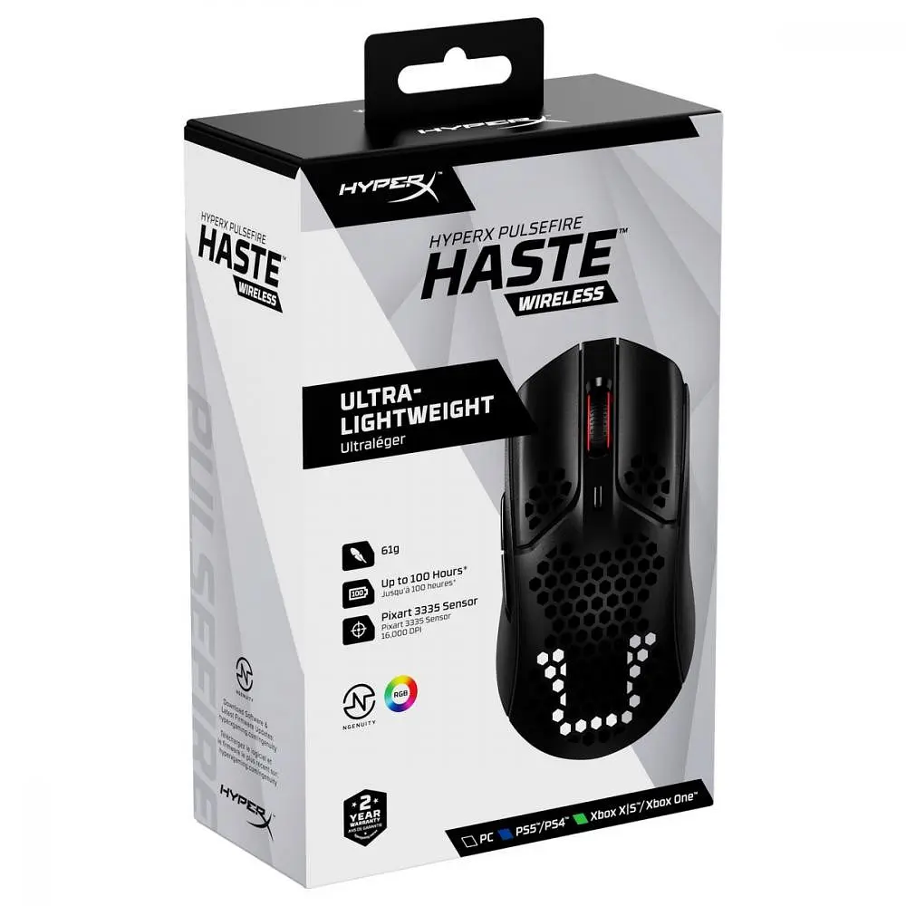 Миша HyperX Pulsefire Haste Wireless Black (4P5D7AA) - фото 2