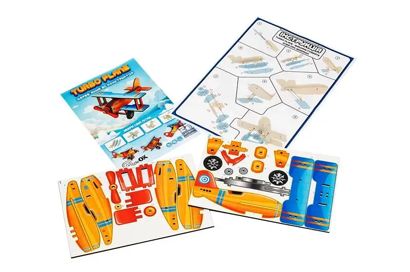 Конструктор дерев'яний Puz-00959 "Turbo Plane" в кульку PuzzleOK - фото 3