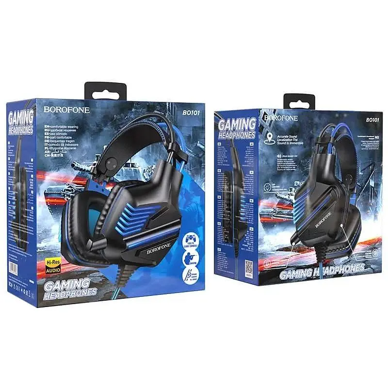 Наушники Borofone Gaming LED Racing  headphones Hi-Res BO101 черно-красные - фото 6