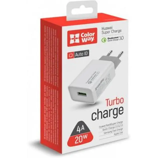 Зарядний пристрій ColorWay Huawei Super Charge/Quick Charge 3.0, 4A 20W - фото 6