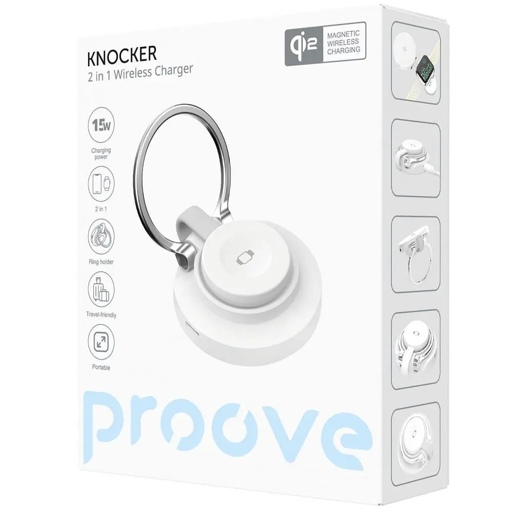 Зарядний пристрій Proove Knocker 2 in 1 Qi2 white (WSPK15012002) - фото 10