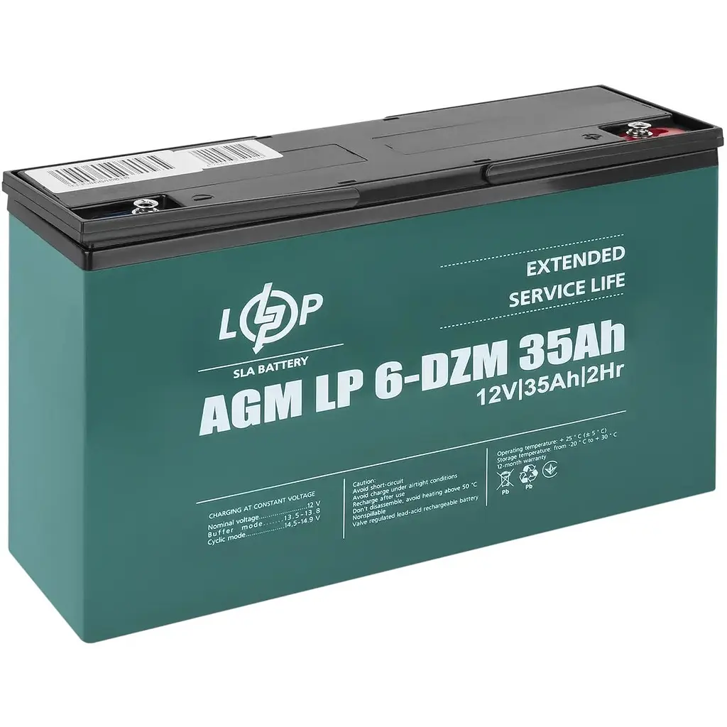 Аккумулятор LogicPower LP 6-DZM-35 Ah тяговый свинцово-кислотный - фото 2