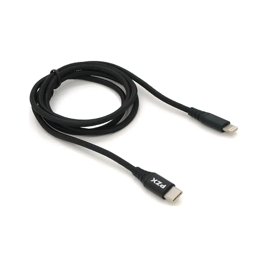 Кабель для передавання даних PZX USB-C to Lightning 2.1A 1.2m black (YT-PZX/V-109-M+L/B) - фото 4