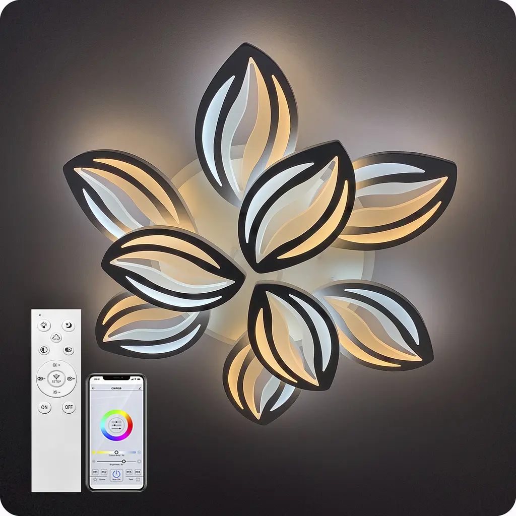 Люстра світлодіодна 517 Light 3color з пультом 180Вт Білий (02115) - фото 3