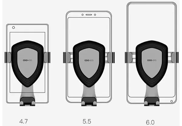 Автомобильный держатель XiaomiCOOWOO Gravity induction car phone holder T100 Silver - фото 5