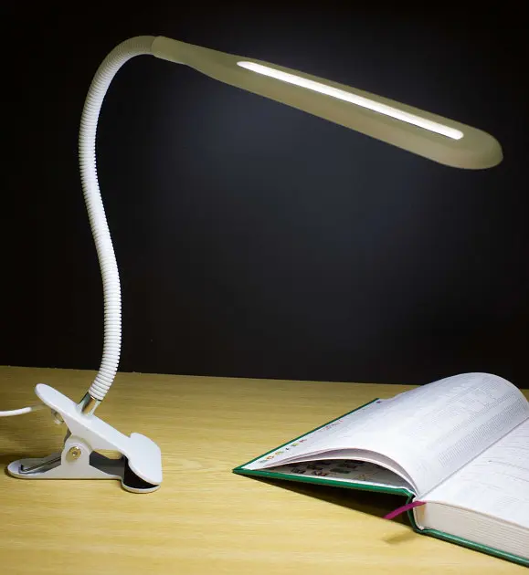 Світлодіодна настільна USB-лампа, гнучка, на прищіпці, 24 LED, UKC XSD 206, біла - фото 5