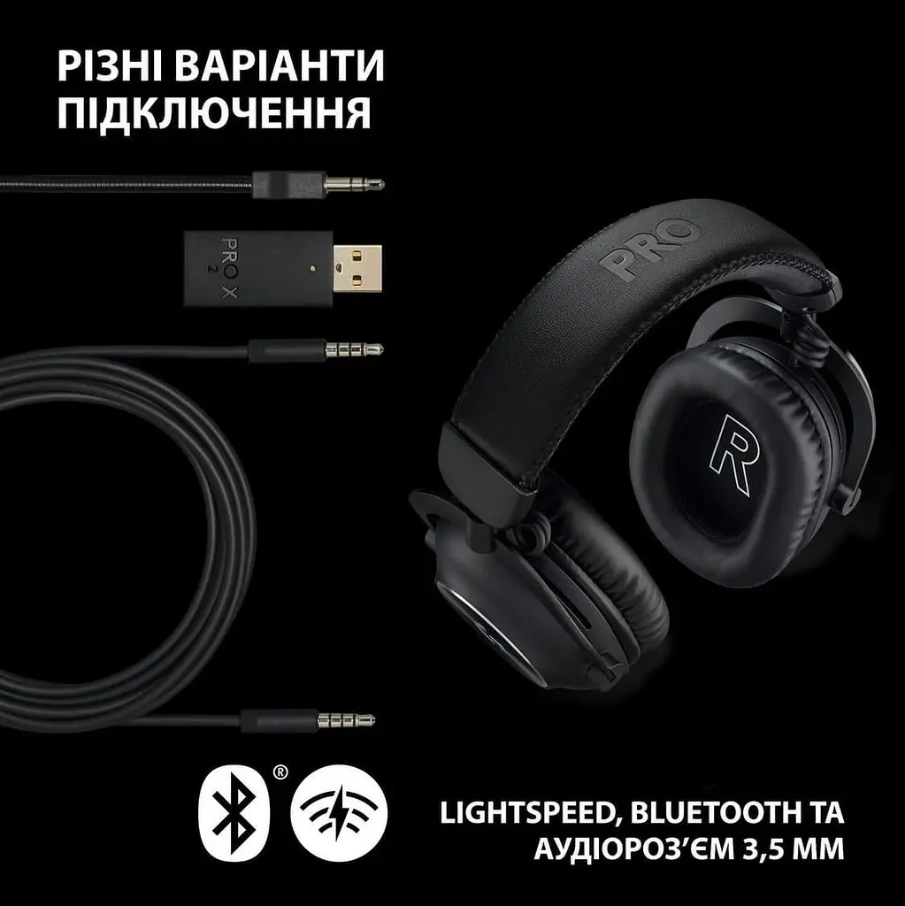 Ігрова гарнітура Logitech G Pro X 2 Lightspeed Wireless Black (981-001263) - фото 2