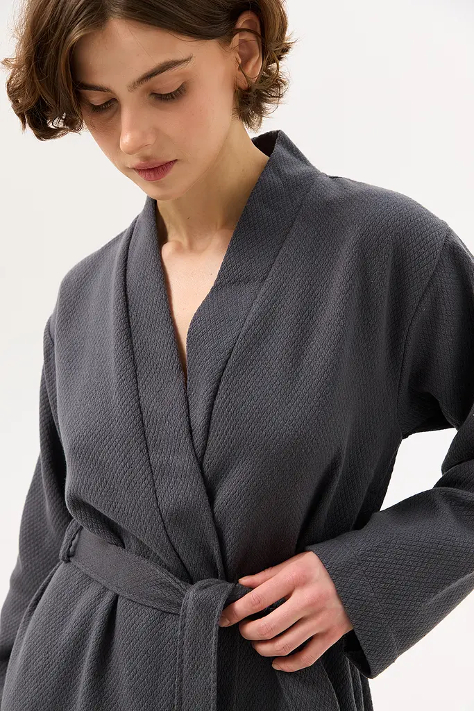 Халат-кимоно Lotus Home - Samma антрацит S/M - фото 4