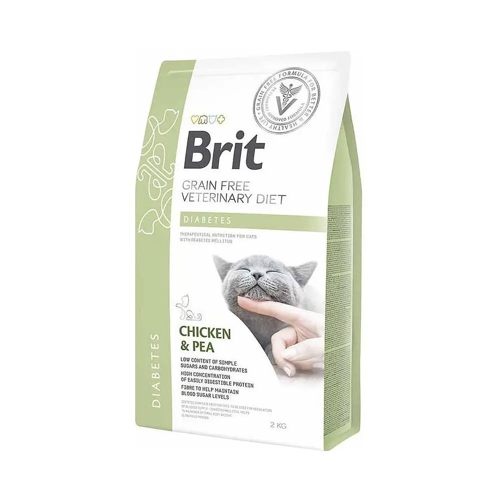 Дієтичний сухий корм Brit GF VetDiet Cat Diabetes для кішок, при цукровому діабеті з куркою та горохом 2 кг (арт.170969/528523)