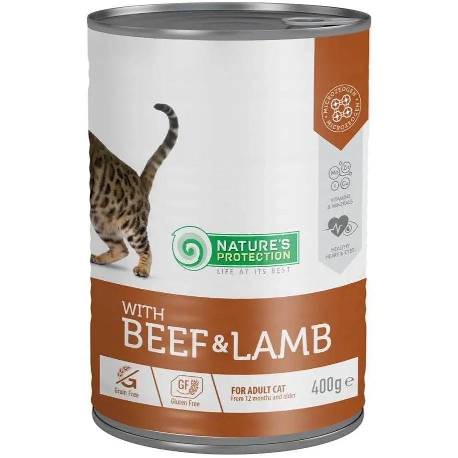 Консерви для котів Nature's Protection Adult With Beef & Lamb 400 г (KIK45607)