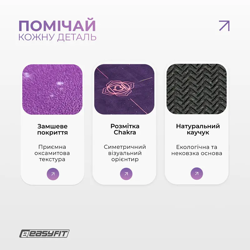 Коврик для йоги EasyFit Chakra Flow (замша-каучук) (EF-1926-4) - фото 4