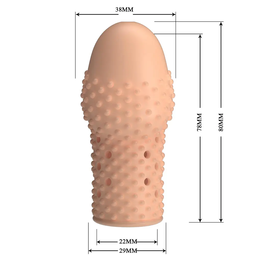 Насадка на пеніс Pretty Love Penis Sleeve Becks, 8 см (тілесний) - фото 6