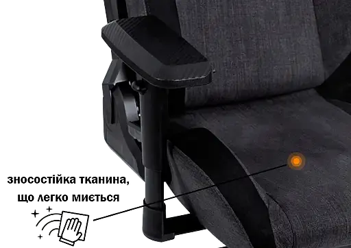 Геймерське крісло GT Racer чорне з темно-сірим (X-8005 Dark Gray/Black Suede) - фото 8