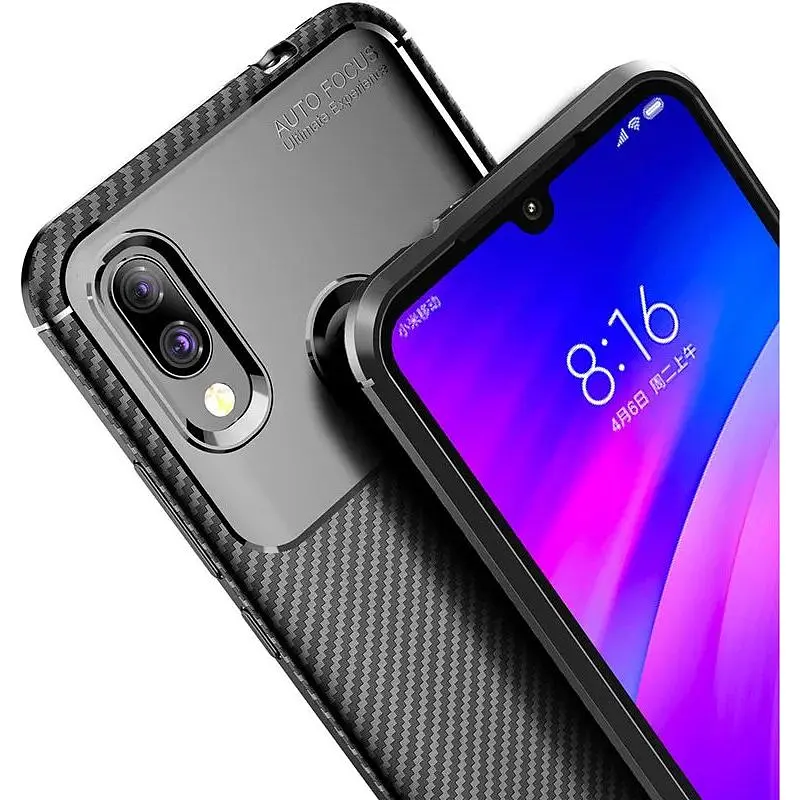 Чохол-накладка Toto TPU Carbon Fiber 1.5 mm Case Xiaomi Redmi 7 Black - фото 7